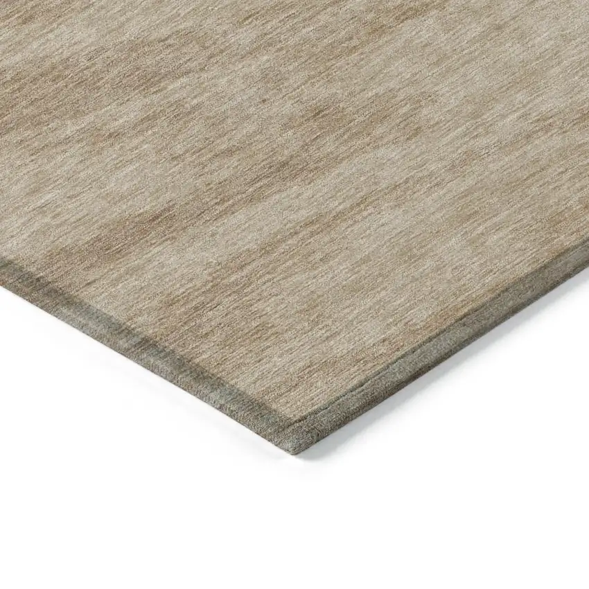 Khaki And Brown Abstract Washable Indoor Outdoor Area Rug Photo 5