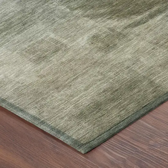 Khaki And Brown Botanical Leaves Washable Indoor Outdoor Area Rug Photo 5