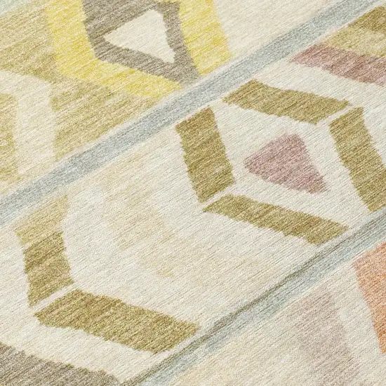 Khaki And Brown Tribal Washable Indoor Outdoor Area Rug Photo 6