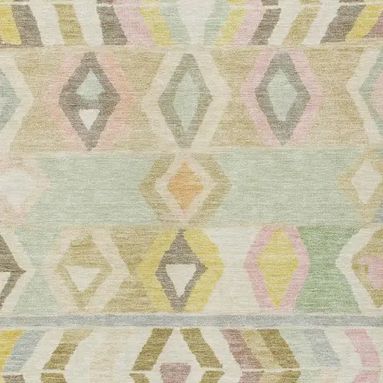 Khaki And Brown Tribal Washable Indoor Outdoor Area Rug Photo 3