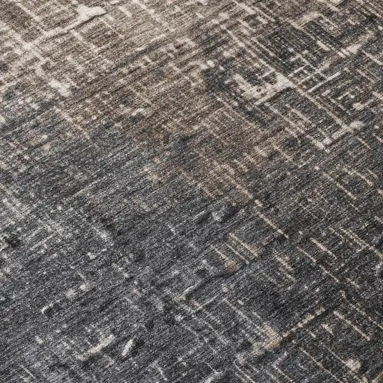 Khaki And Dark Gray Ombre Washable Indoor Outdoor Area Rug Photo 8
