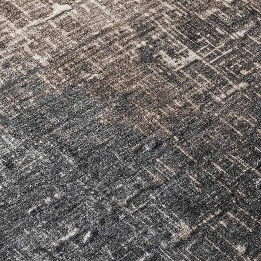 Khaki And Dark Gray Ombre Washable Indoor Outdoor Area Rug Photo 8