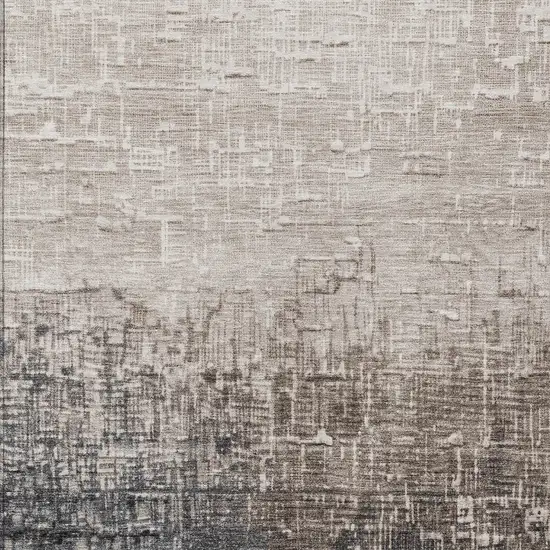 Khaki And Dark Gray Ombre Washable Indoor Outdoor Area Rug Photo 6