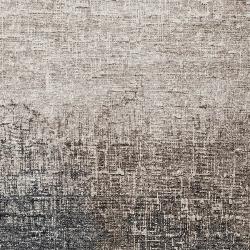 Khaki And Dark Gray Ombre Washable Indoor Outdoor Area Rug Photo 4
