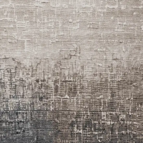 Khaki And Dark Gray Ombre Washable Indoor Outdoor Area Rug Photo 5