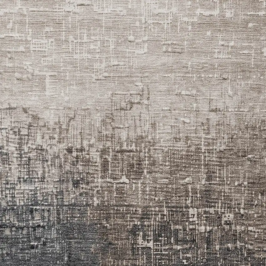 Khaki And Dark Gray Ombre Washable Indoor Outdoor Area Rug Photo 5