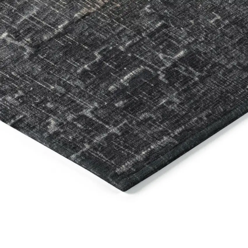 Khaki And Dark Gray Ombre Washable Indoor Outdoor Area Rug Photo 4