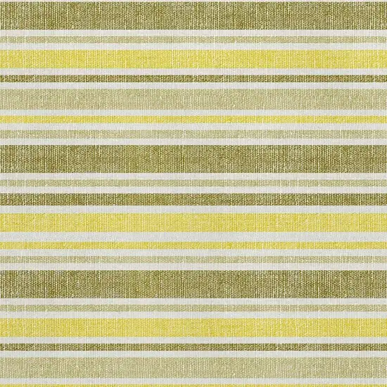 Khaki And Gold Striped Washable Area Rug With UV Protection Photo 2