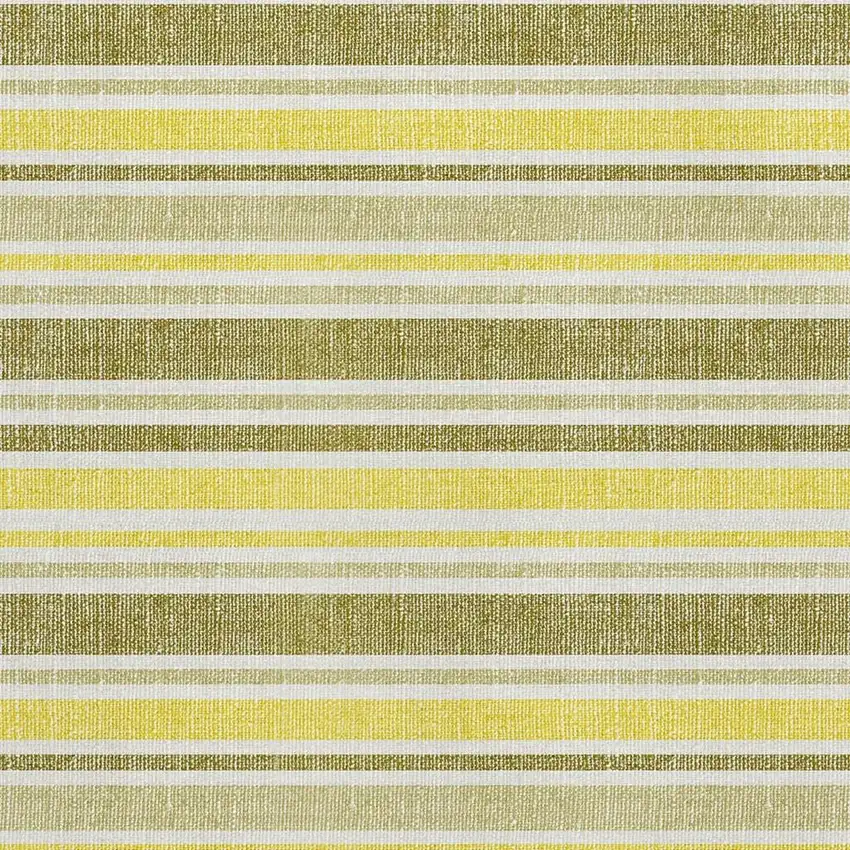 Khaki And Gold Striped Washable Area Rug With UV Protection Photo 2