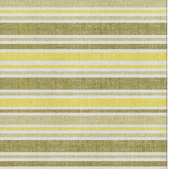 Khaki And Gold Striped Washable Area Rug With UV Protection Photo 2