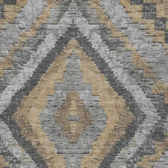 Khaki And Gray Aztec Washable Indoor Outdoor Area Rug Photo 4