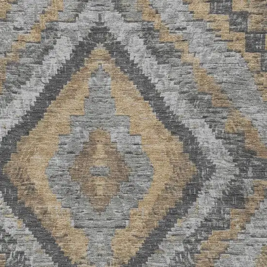Khaki And Gray Aztec Washable Indoor Outdoor Area Rug Photo 4