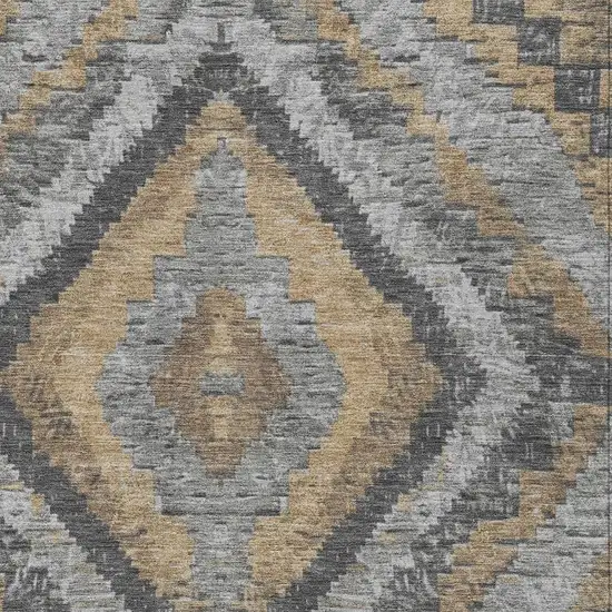 Khaki And Gray Aztec Washable Indoor Outdoor Area Rug Photo 4