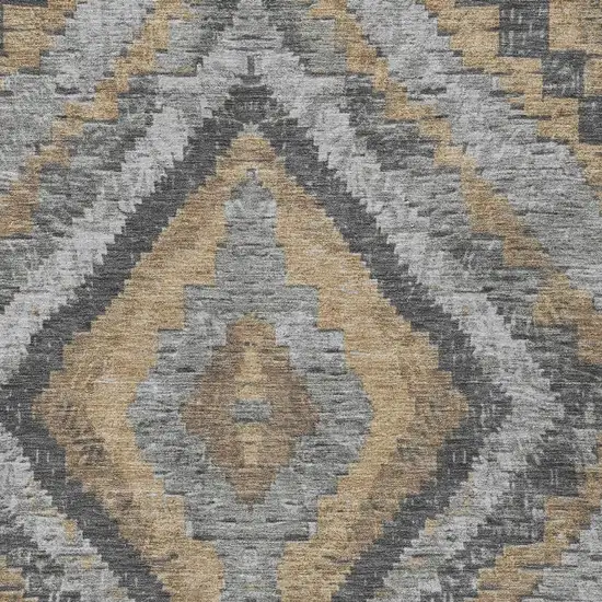Khaki And Gray Aztec Washable Indoor Outdoor Area Rug Photo 3