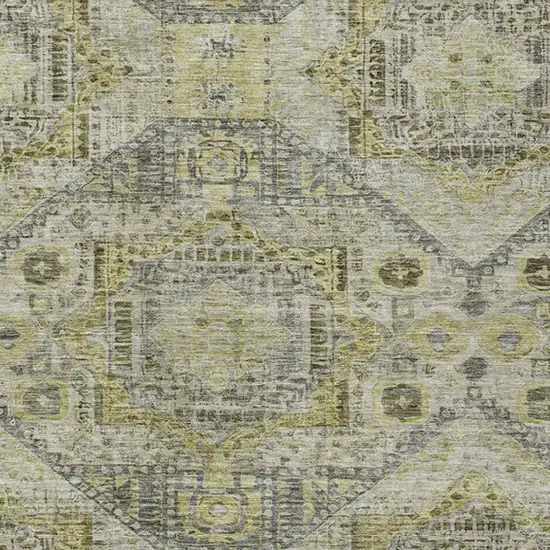 Khaki And Gray Moroccan Washable Indoor Outdoor Area Rug Photo 4