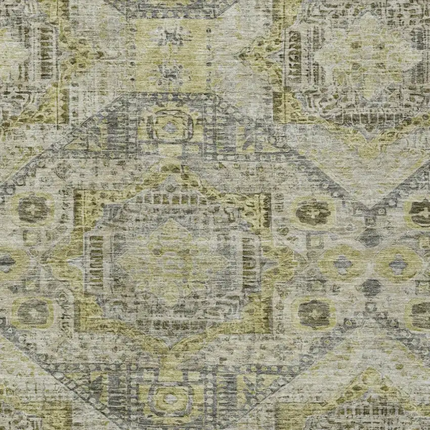 Khaki And Gray Moroccan Washable Indoor Outdoor Area Rug Photo 4