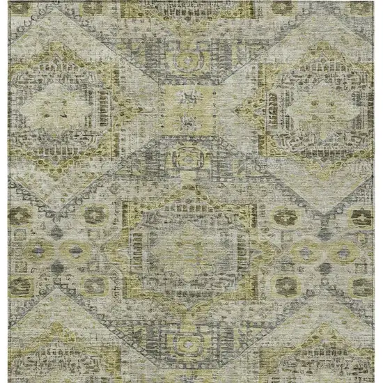 Khaki And Gray Moroccan Washable Indoor Outdoor Area Rug Photo 9