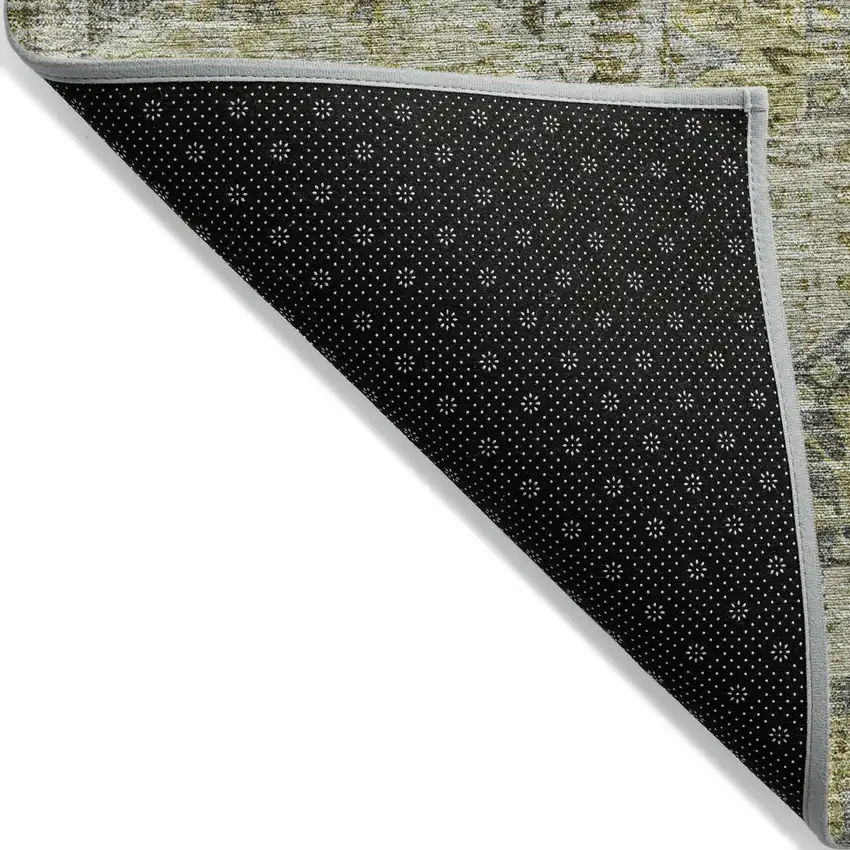 Khaki And Gray Moroccan Washable Indoor Outdoor Area Rug Photo 8