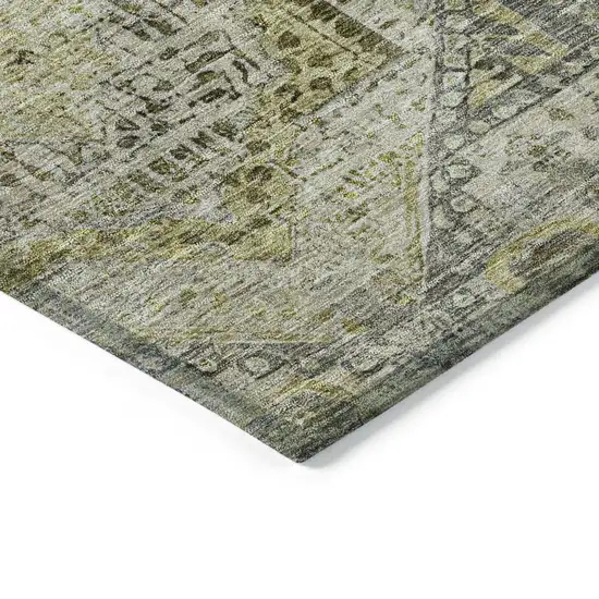 Khaki And Gray Moroccan Washable Indoor Outdoor Area Rug Photo 9
