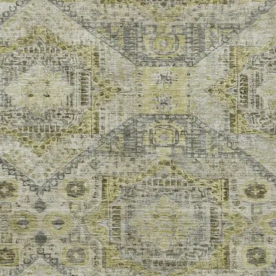 Khaki And Gray Moroccan Washable Indoor Outdoor Area Rug Photo 7