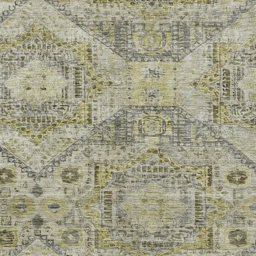 Khaki And Gray Moroccan Washable Indoor Outdoor Area Rug Photo 7