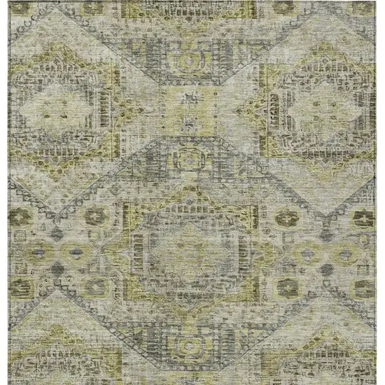 Khaki And Gray Moroccan Washable Indoor Outdoor Area Rug Photo 9