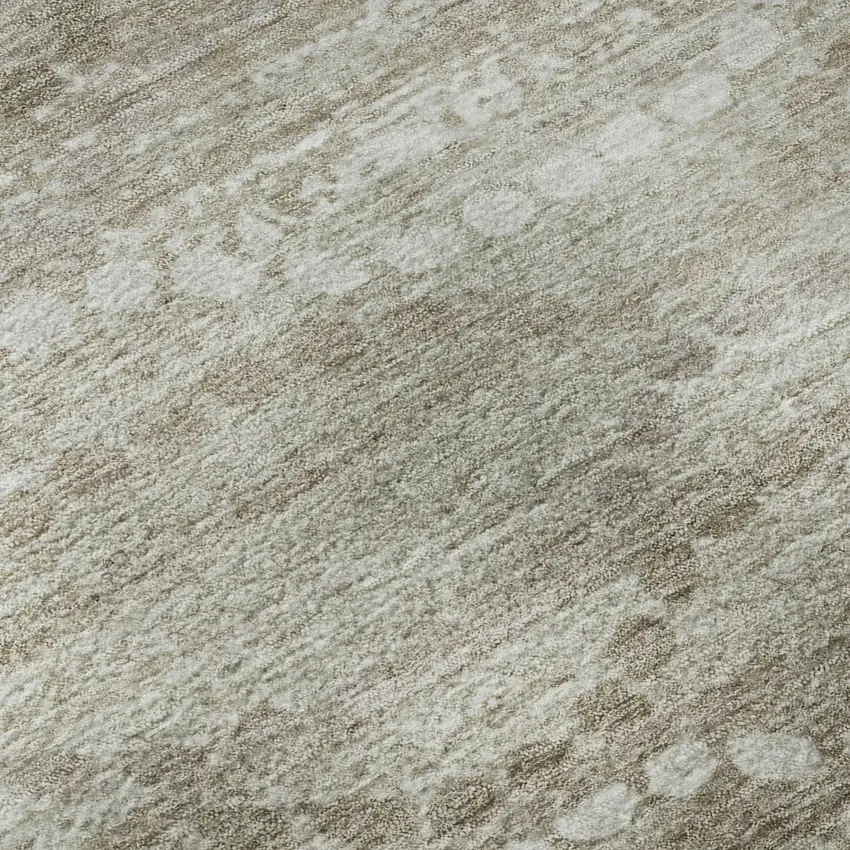 Khaki And Ivory Abstract Geometric Washable Area Rug With UV Protection Photo 8