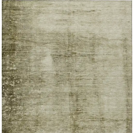 Khaki And Ivory Abstract Washable Indoor Outdoor Area Rug Photo 1