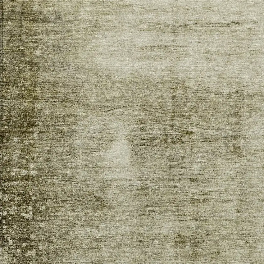 Khaki And Ivory Abstract Washable Indoor Outdoor Area Rug Photo 1