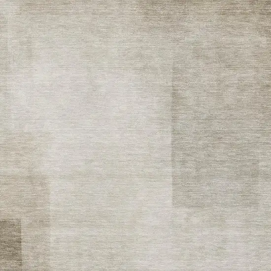 Khaki And Ivory Geometric Washable Area Rug With UV Protection Photo 4