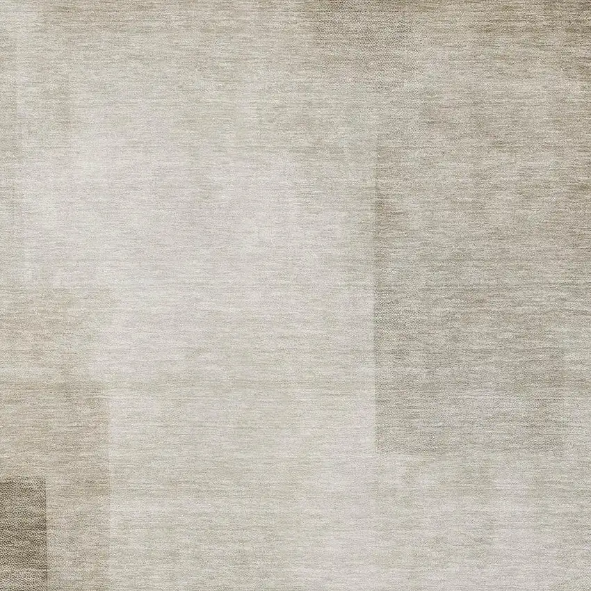 Khaki And Ivory Geometric Washable Area Rug With UV Protection Photo 4