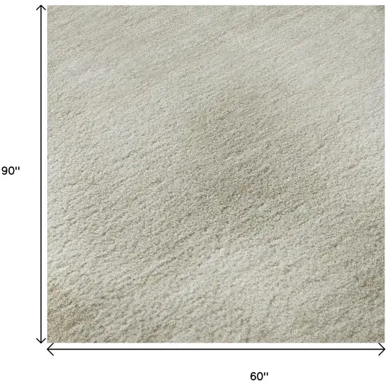 Khaki And Ivory Geometric Washable Area Rug With UV Protection Photo 9