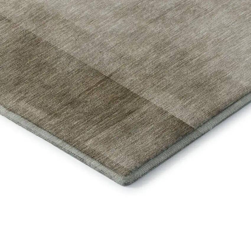 Khaki And Ivory Geometric Washable Area Rug With UV Protection Photo 7
