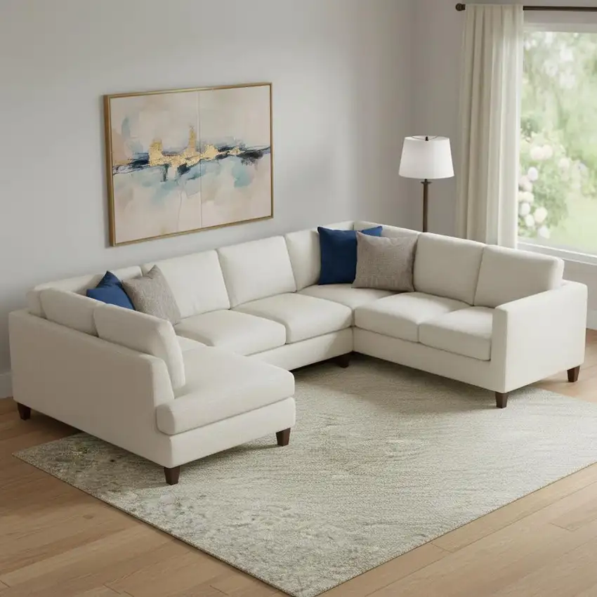 Khaki And Ivory Geometric Washable Area Rug With UV Protection Photo 2