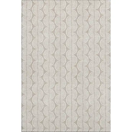 Khaki And Ivory Ogee Washable Area Rug With UV Protection Photo 1