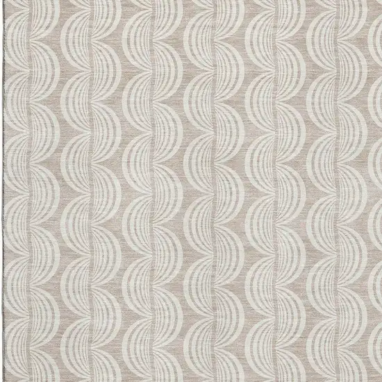 Khaki And Ivory Ogee Washable Area Rug With UV Protection Photo 2