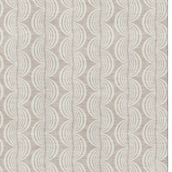 Khaki And Ivory Ogee Washable Area Rug With UV Protection Photo 2