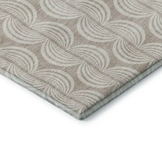 Khaki And Ivory Ogee Washable Area Rug With UV Protection Photo 7