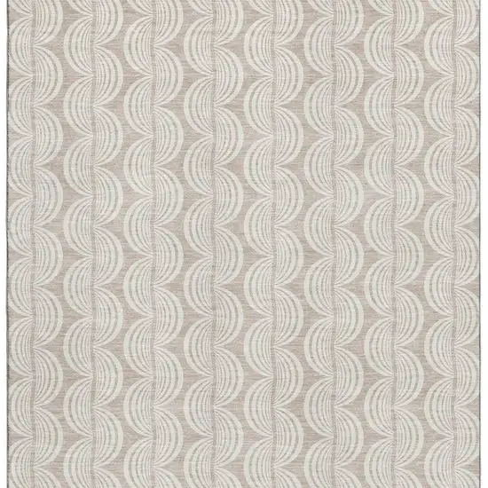 Khaki And Ivory Ogee Washable Area Rug With UV Protection Photo 2