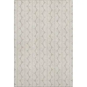 Photo of Khaki And Ivory Ogee Washable Area Rug With UV Protection