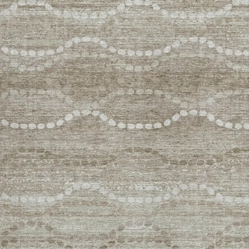 Khaki And Ivory Ogee Washable Indoor Outdoor Area Rug Photo 3