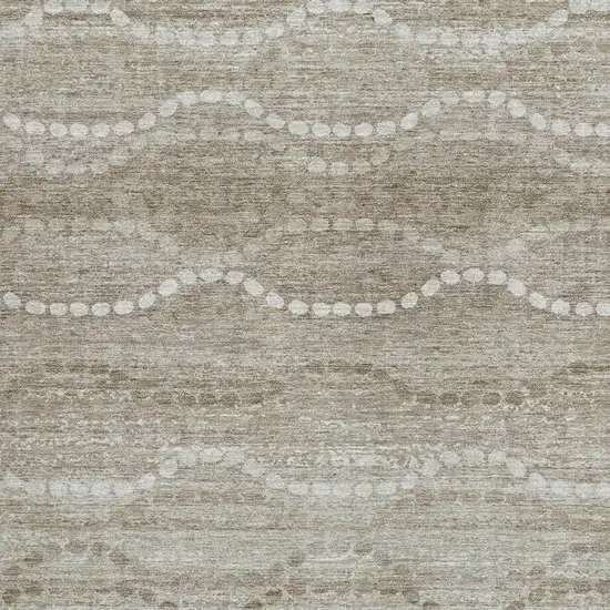 Khaki And Ivory Ogee Washable Indoor Outdoor Area Rug Photo 3