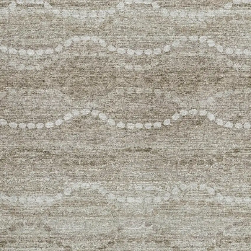 Khaki And Ivory Ogee Washable Indoor Outdoor Area Rug Photo 3