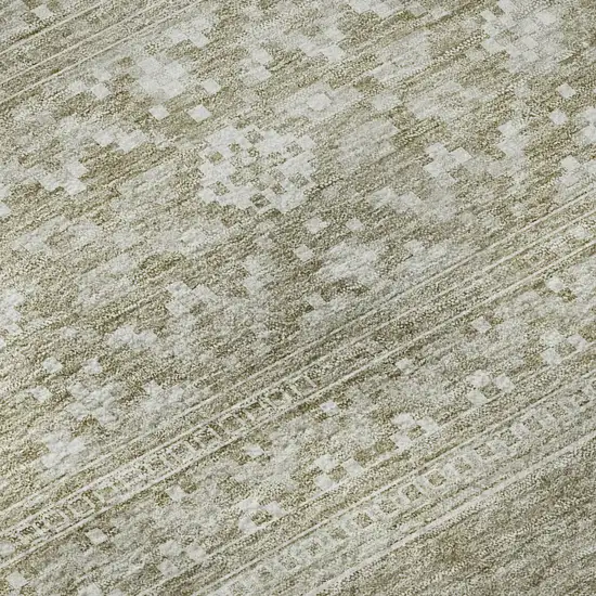 Khaki And Ivory Southwestern Washable Area Rug With UV Protection Photo 9