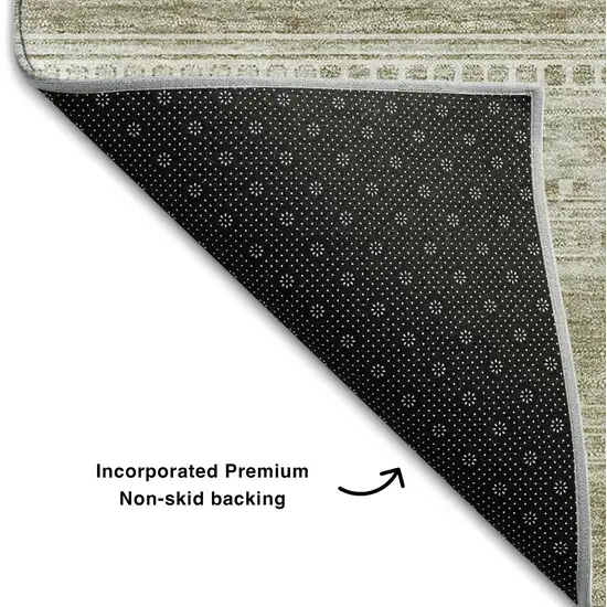 Khaki And Ivory Southwestern Washable Area Rug With UV Protection Photo 6