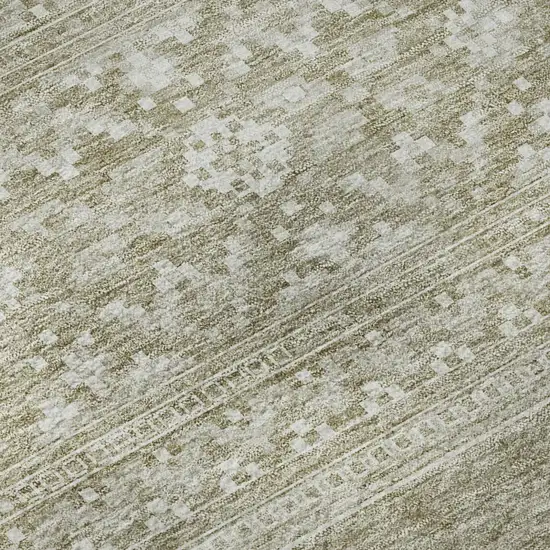 Khaki And Ivory Southwestern Washable Area Rug With UV Protection Photo 6