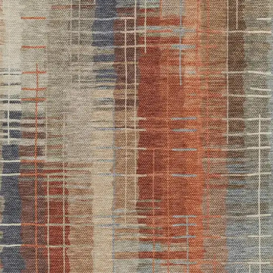 Khaki And Rust Striped Washable Indoor Outdoor Area Rug Photo 7