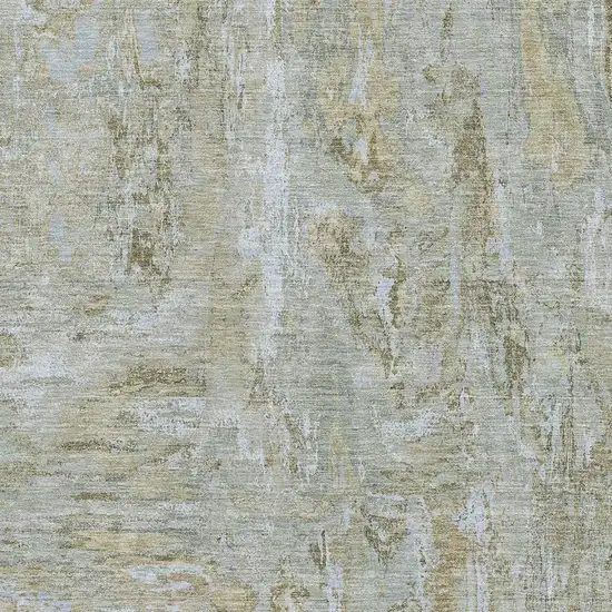 Khaki And Silver Abstract Washable Area Rug With UV Protection Photo 3