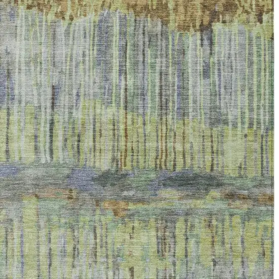 Khaki And Taupe Abstract Washable Indoor Outdoor Area Rug Photo 2