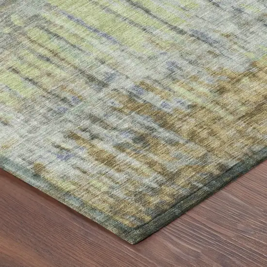 Khaki And Taupe Abstract Washable Indoor Outdoor Area Rug Photo 8